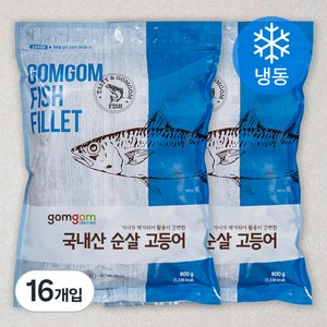 곰곰 국내산 고등어 (냉동), 100g, 16개입