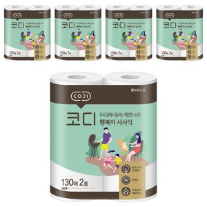 코디 행복이 사사삭 천연펄프 키친타올, 2롤, 5개