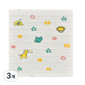 소니오 소음 방지 귀여운 백그라운 폼블럭 길이 70cm x 높이 77cm, TYPE01, 3개