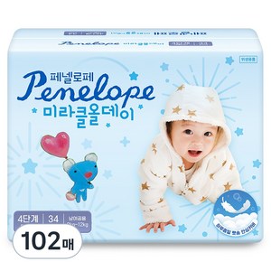 페넬로페 뉴 미라클 올데이 밴드형 기저귀 남녀공용, 4단계, 102매