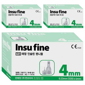태창 인슈파인 인슐린 펜니들 32G 4mm, 3개, 100개입