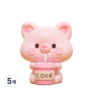 로새 영화관 팝콘 동물 피규어 돼지, 5개
