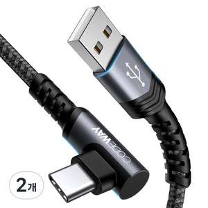 코드웨이 USB A타입-C타입 고속 충전 케이블, 0.5m, 2개