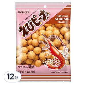 카수가이 에비 피넛 새우과자, 58g, 12개