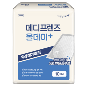깨끗한나라 메디프렌즈 올데이 깔개매트, 10개입, 1개