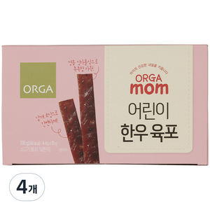 올가맘 어린이 한우 육포 25g x 4p, 순한맛, 4개, 100g