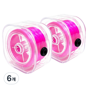 클리어큐브 잠금형 고탄성 우레탄줄 비즈 만들기 재료 0.7mm x 80m, 핫핑크, 6개