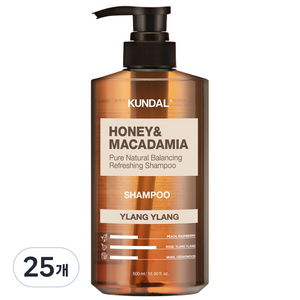 쿤달 허니 앤드 마카다미아 네이처 샴푸 일랑일랑향, 500ml, 25개