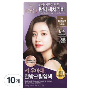 려 우아채 멋내기 새치크림, 5N자연갈색, 10개