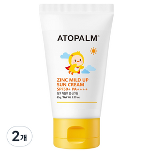 아토팜 징크 마일드 업 선크림 SPF50+ PA++++, 65g, 2개