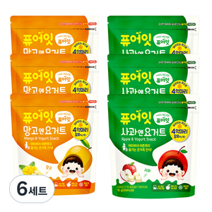 퓨어잇 내이브로 망고엔요거트 3p + 사과엔요거트 3p, 망고요거트, 사과요거트, 6세트