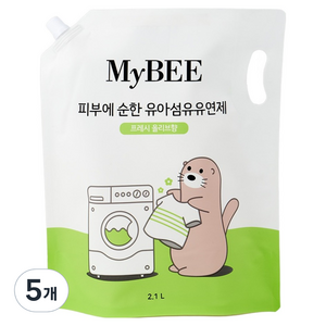 마이비 유아용 피부에 순한 섬유유연제 프레쉬올리브향 리필, 2.1L, 5개
