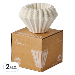 빈플러스 핸드드립 웨이브 커피 필터 화이트 1~2인용 155mm, 50개, 2세트