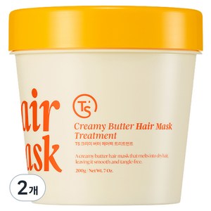 TS 크리미 버터 손상모발 헤어팩 트리트먼트, 200g, 2개