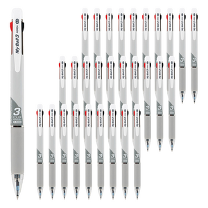 마이펜 마이볼 3색볼펜 0.5mm, 그레이, 36개
