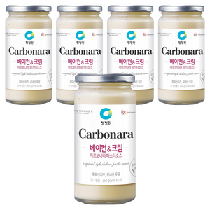 청정원 베이컨 앤 크림 까르보나라 파스타 소스, 350g, 5개