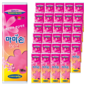 마미손 플라워 고무장갑, 벤더없음, 중(M), 30개
