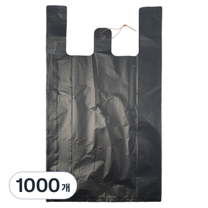 월드크린 손잡이 비닐 봉투 검정, 25L, 1000개