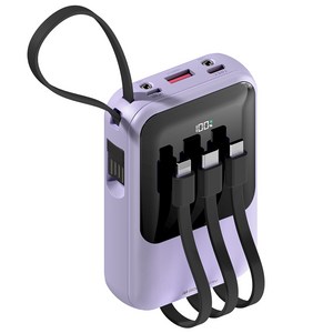 구스페리 PD 22.5W 고속충전 일체형 미니 보조배터리 10000mAh, 라벤더, GG1260100