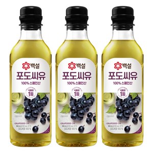 백설 포도씨유, 500ml, 3개