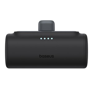베이스어스 20W 고속충전 컴팩트 도킹형 보조배터리 5000mAh 애플용, 블랙