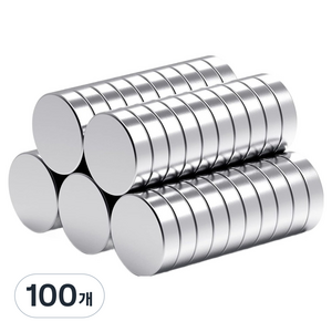 투데이리빙 초강력 네오디움 마그네틱 원형 자석 지름 10mm x 두께 3mm R99948S, 실버, 100개