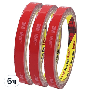 쓰리엠 VHB 초강력 아크릴폼 그레이 양면테이프 10mm x 1.5m, 6개