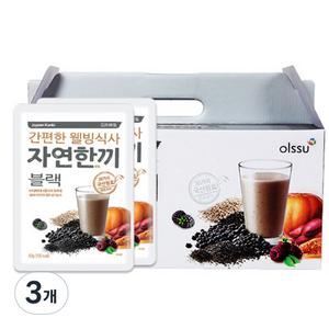 자연한끼 간편한 웰빙식사 선식가루 블랙, 1.2kg, 3개