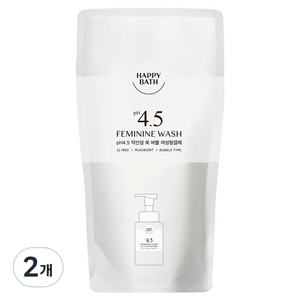 해피바스 pH4.5약산성 쑥 버블 여성청결제 리필, 2개, 300ml