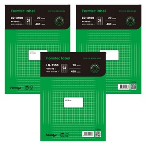 폼텍 주소용 전산라벨 64 x 34 mm LQ-3106, 24칸, 60개
