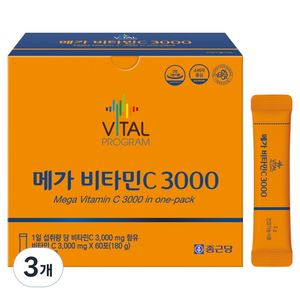 바이탈프로그램 메가비타민C 3000 60p, 180g, 3개