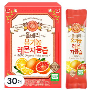 홀베리 유기농 레몬자몽즙, 280g, 30개