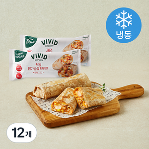 비비드키친 저당 닭가슴살 브리또 양념치킨 (냉동), 125g, 12개, 1개입