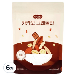 무화당 저당 프로틴 카카오 그래놀라, 6개, 200g