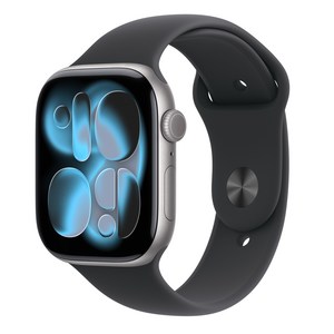 Apple 2025 애플워치 시리즈 11, 스페이스 그레이, 46mm, GPS, 알루미늄,스페이스 그레이/블랙 스포츠 밴드, M/L