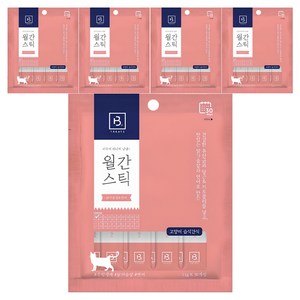 브리더랩 고양이 월간스틱 짜먹는 간식 30개입, 혼합맛(닭가슴살/연어), 330g, 5개