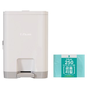 이지캔 4중 냄새 차단 휴지통, 화이트, 20L