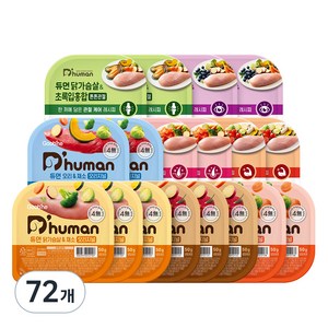 듀먼 전연령 강아지 버라이어티 화식사료 종합 8종, 혼합맛, 50g, 72개