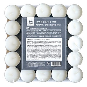 코멧 홈 미니 티라이트 캔들 화이트, 65g, 100개, 무향