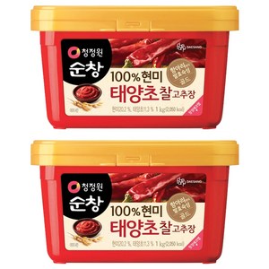 청정원순창 100% 현미 태양초 찰고추장, 1kg, 2개