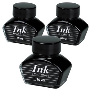 자바펜 만년필 병잉크 30ml, 3개, 흑색