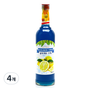 쥬피터 블루레몬 시럽, 740ml, 4개