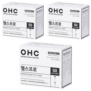 오상헬스케어 헬스프로 개인용혈당검사지, 3개, 50개입