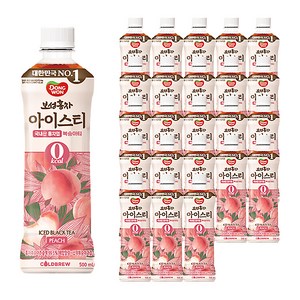 동원보성홍차 아이스티 제로 복숭아, 500ml, 24개