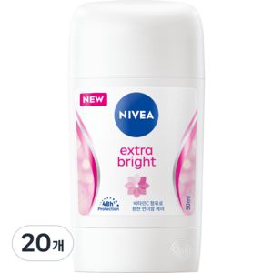 니베아 데오드란트 스틱 엑스트라 브라이트, 50ml, 1g, 20개