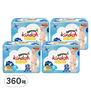 킨도 프리미엄 오 슬림 썸머팬티 팬티형 기저귀, 6단계, 360매