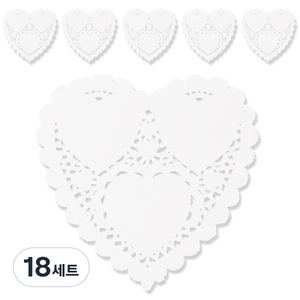 리빙다 도일리 하트 페이퍼 14cm 100p, 18세트