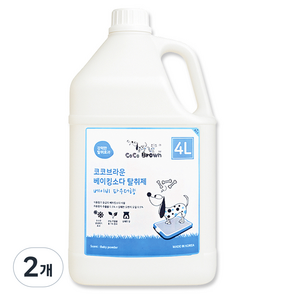 코코브라운 베이킹소다 반려동물용 탈취제 베이비 파우더향, 4L, 2개