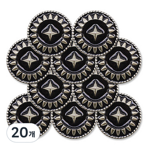 썬키스트 단추 11.5mm, 블랙니켈, 20개