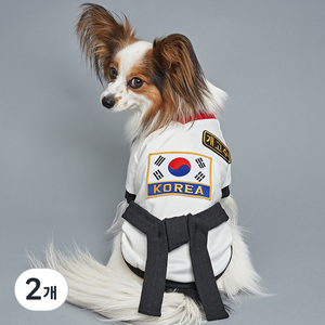 도그아이 애견 태권도복, 검정띠, 2개